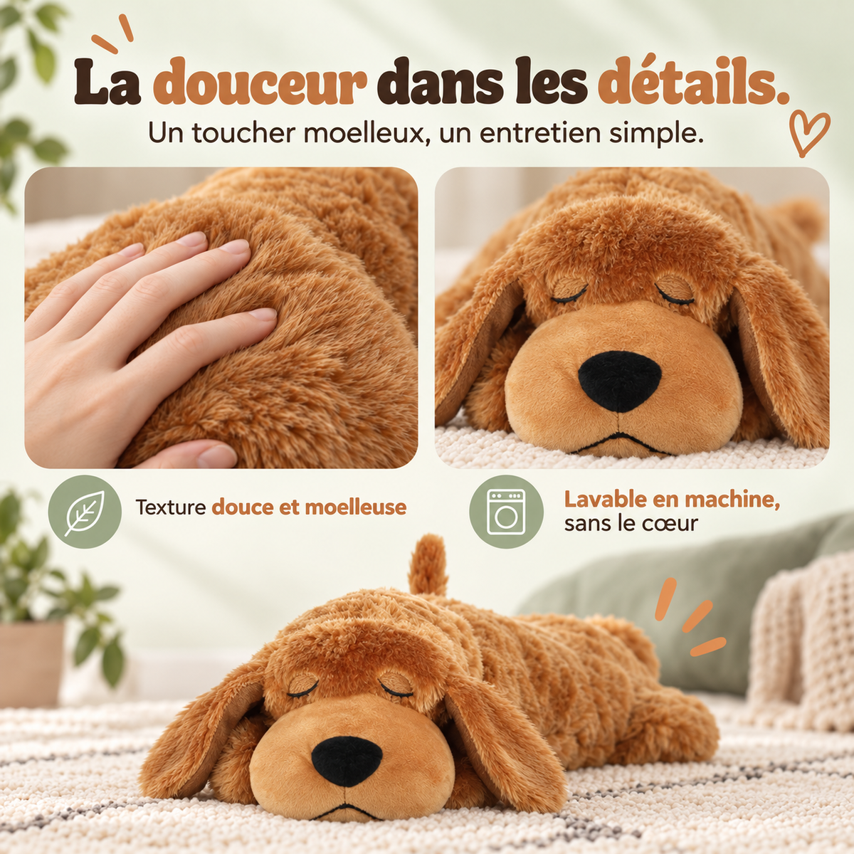 Peluche Cœur Battant pour chien