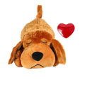 Peluche Cœur Câlin design Marron avec son cœur battant