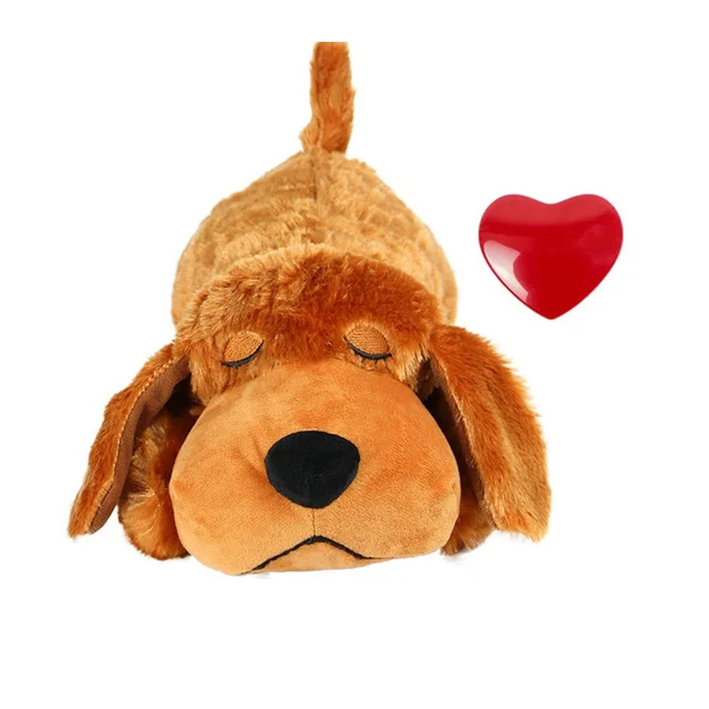 Peluche Cœur Câlin design Marron avec son cœur battant